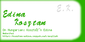 edina kosztan business card